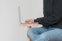 Photo of One Two Step being used as a laptop stand Hayo Gebauer Studio
